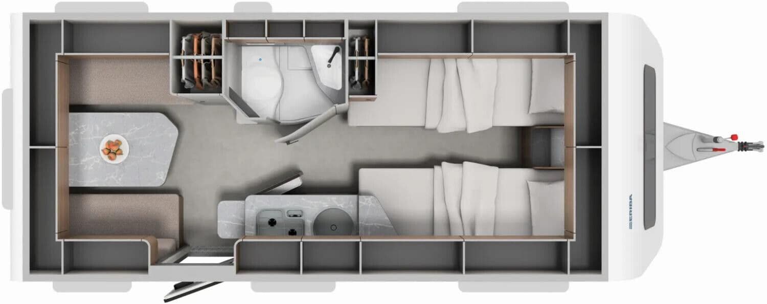 Wohnwagen Eriba 470 Novaline mit 3 Schlafplätzen