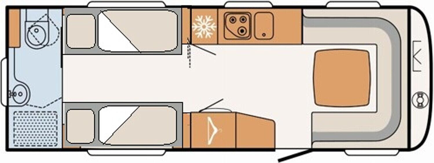 Wohnwagen Dethleffs Snow 650 RQT / RET Nomad mit 4 Schlafplätzen