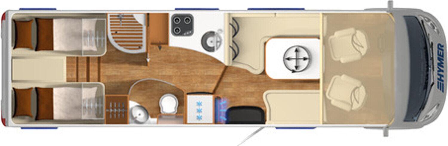 Wohnmobil Fiat Ducato Hymer 878 B-Klasse SL mit 4 Sitzen und 4 Schlafplätzen