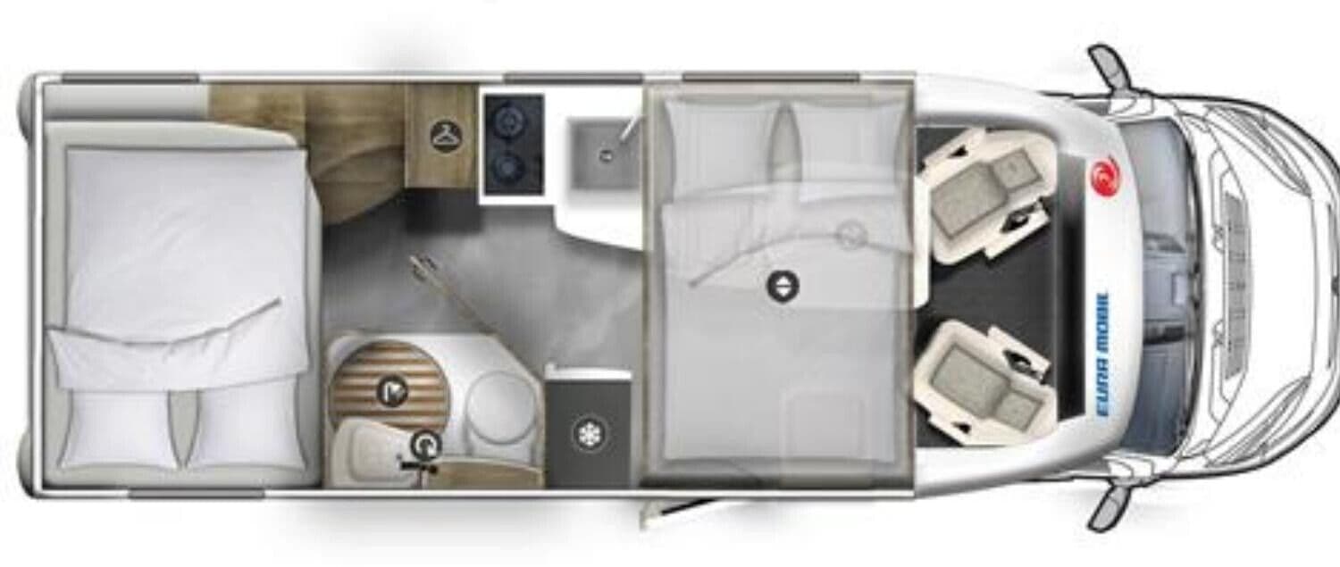 Wohnmobil Fiat Ducato Eura Mobil PRS 695 HB Profila RS mit 4 Sitzen und 4 Schlafplätzen