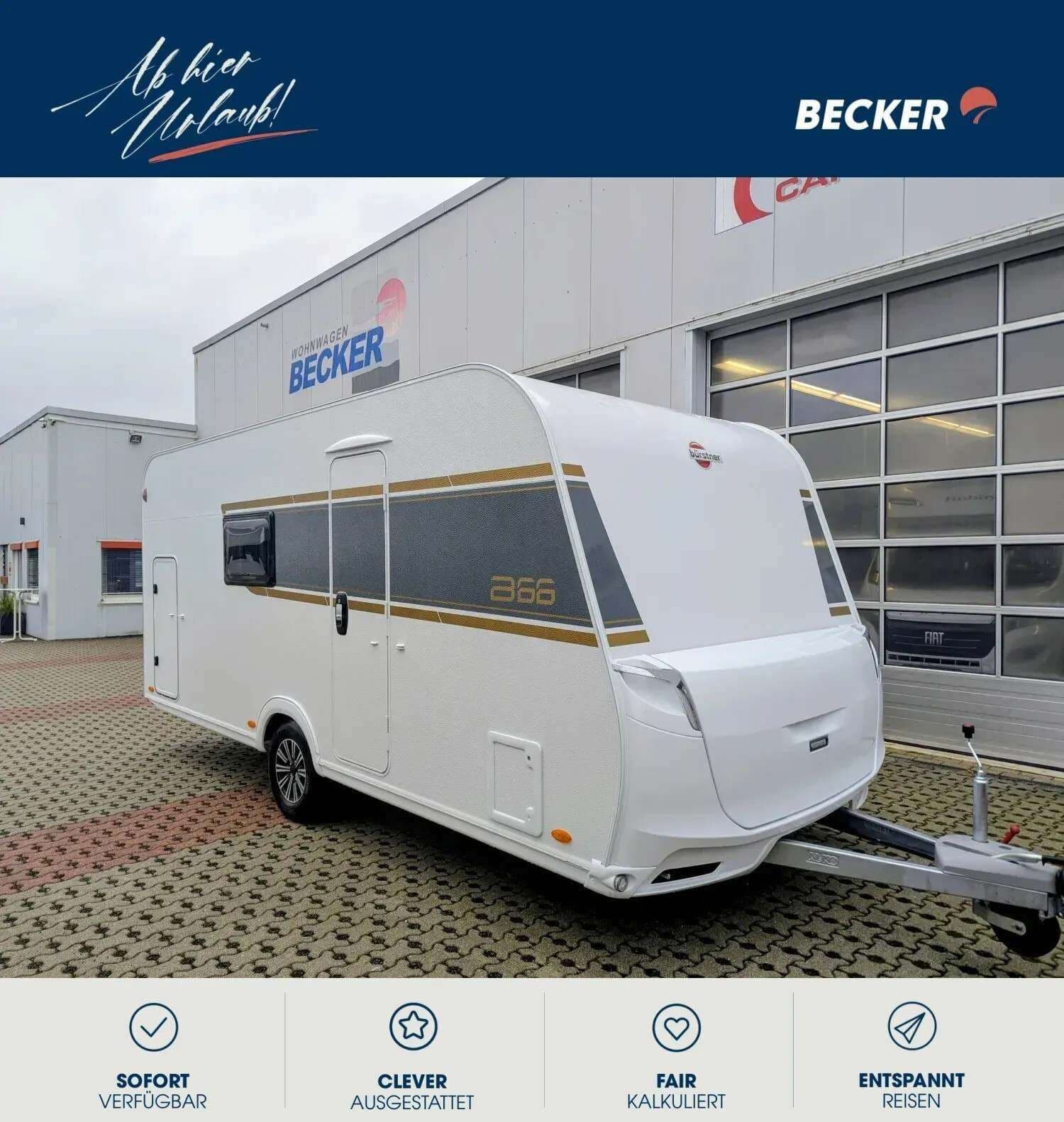 Wohnwagen Bürstner B66 480 TK bei Wohnwagen Becker GmbH & Co. KG Wohnwagen Bürstner 480 TK B66 mit 5 Schlafplätzen