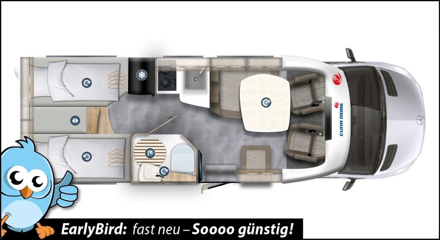 Wohnmobil Eura Mobil Profila T 696 EB bei Mi-Mobile GmbH Wohnmobil Eura Mobil 696 EB Profila T mit 4 Schlafplätzen