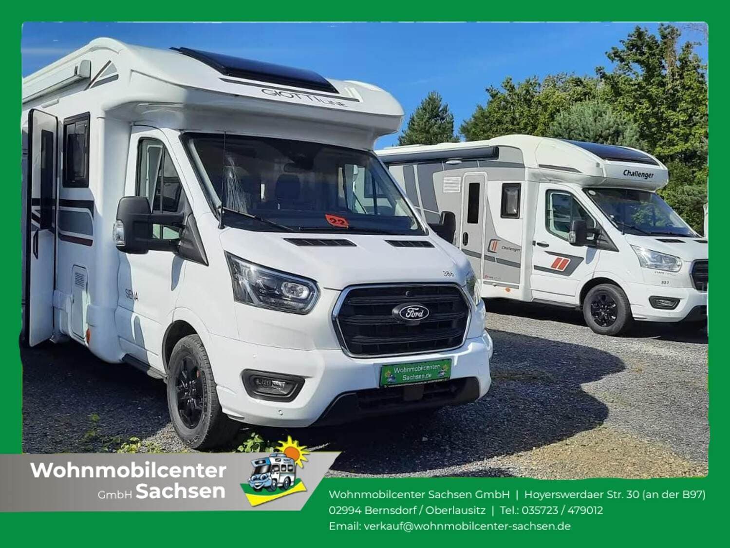 Wohnmobil GiottiLine Siena 386 mit 6 Sitzen bei Wohnmobilcenter Sachsen GmbH Wohnmobil Ford Transit GiottiLine 386 Siena mit 6 Sitzen und 2 Schlafplätzen