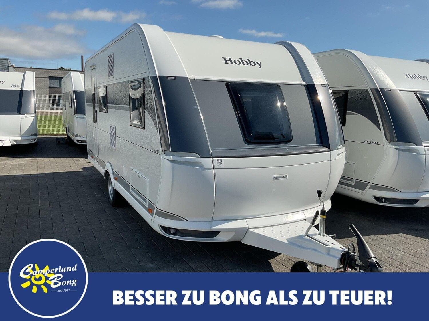 Wohnwagen Hobby De Luxe 490 KMF bei Camperland Bong GmbH Wohnwagen Hobby 490 KMF De Luxe mit 3 Schlafplätzen