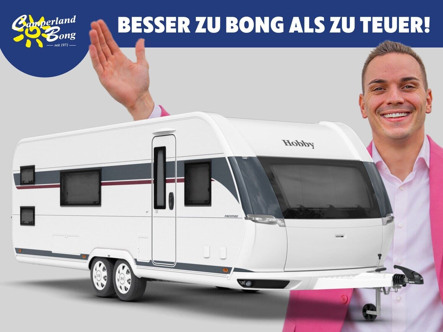 Wohnwagen Hobby Prestige 650 KFU bei Camperland Bong GmbH Wohnwagen Hobby 650 KFU Prestige mit 4 Schlafplätzen