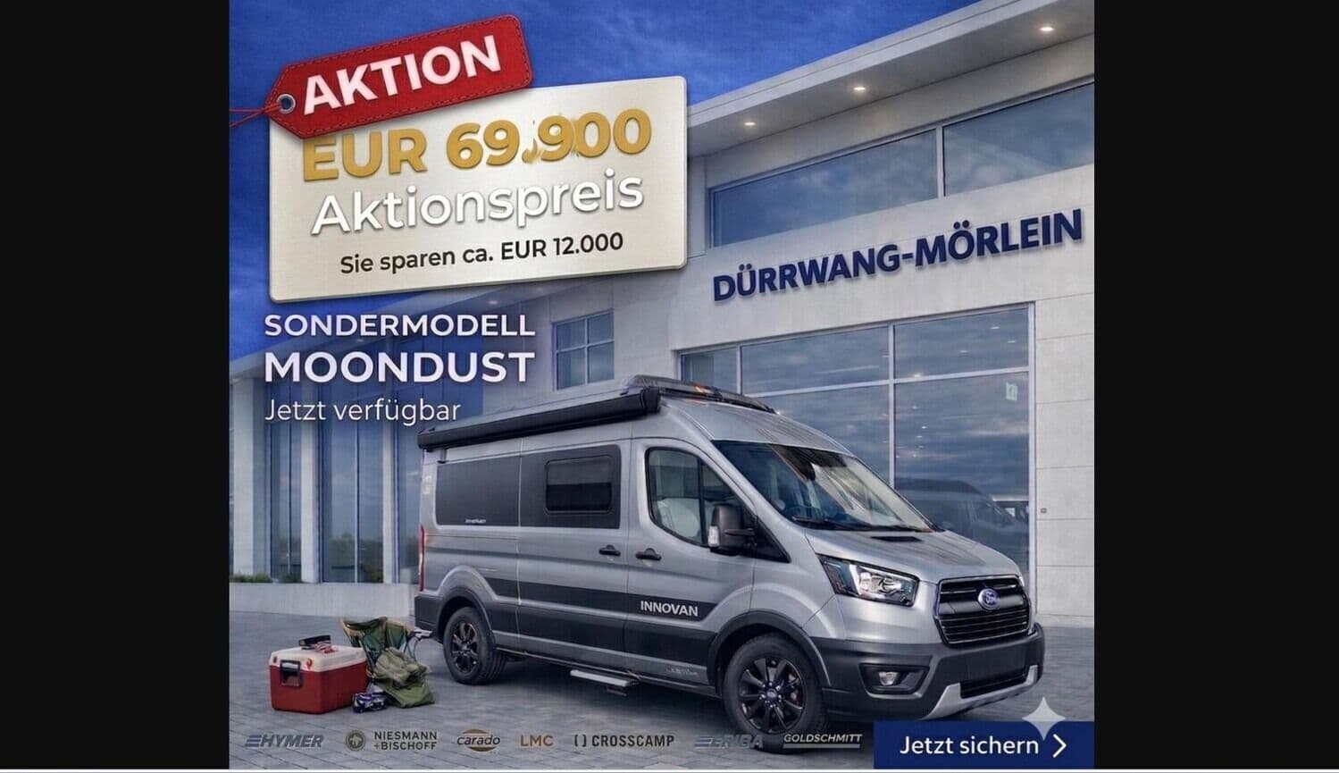 Wohnmobil LMC Innovan Ford 592 mit 4 Sitzen bei Dürrwang GmbH & Co. KG Caravan und Reisemobile Wohnmobil Ford Transit LMC 592 Innovan Ford mit 4 Sitzen und 3 Schlafplätzen