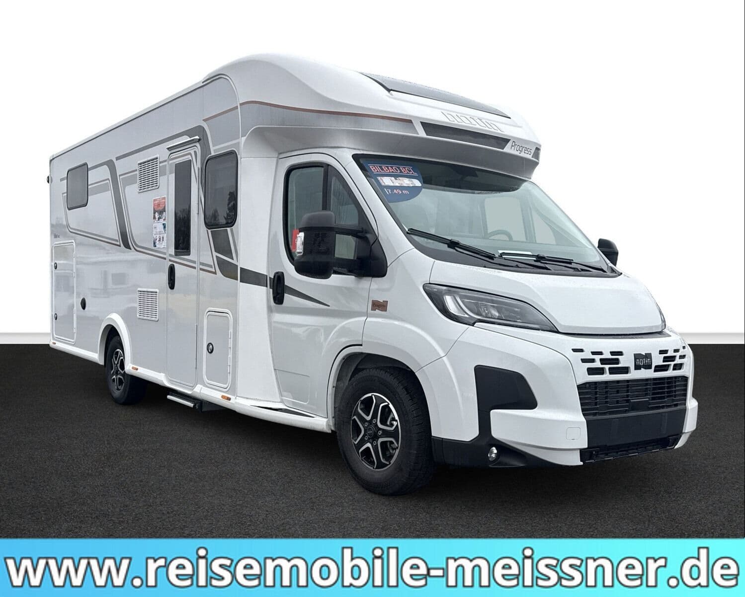 Wohnmobil Notin Progress TI Bilbao BCL mit 4 Sitzen bei Reisemobile Meißner GmbH Wohnmobil Fiat Ducato Notin Bilbao BCL Progress TI mit 4 Sitzen und 2 Schlafplätzen