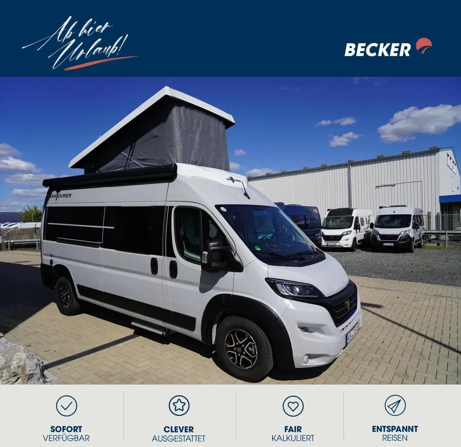 Wohnmobil VANTourer 600 D - mit 4 Sitzen bei Wohnwagen Becker GmbH & Co. KG Wohnmobil Fiat Ducato VANTourer - 600 D mit 4 Sitzen und 4 Schlafplätzen